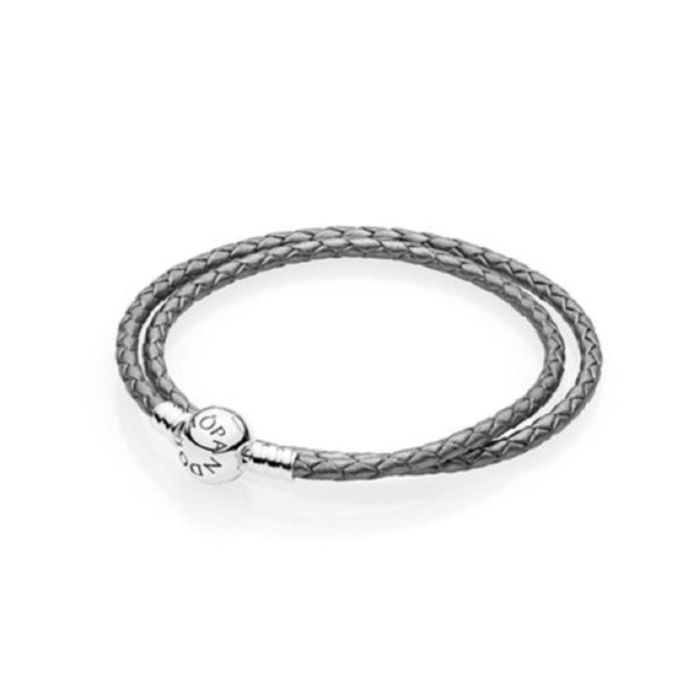 Pandora Gray Double Braided Bracelet